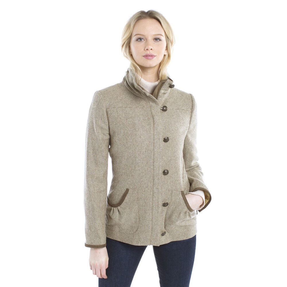 Dubarry Bracket Tweed Coat - Size EU40/US 10 - Sable Color.